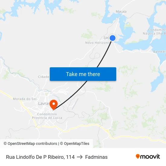Rua Lindolfo De P Ribeiro, 114 to Fadminas map