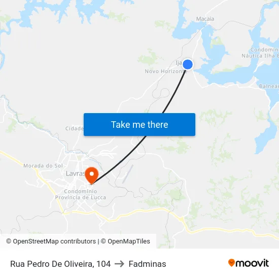 Rua Pedro De Oliveira, 104 to Fadminas map