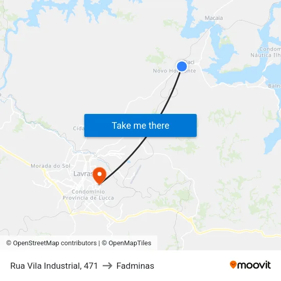 Rua Vila Industrial, 471 to Fadminas map