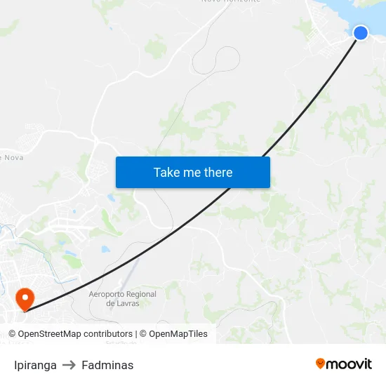 Ipiranga to Fadminas map