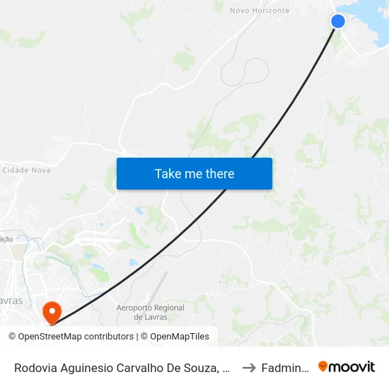 Rodovia Aguinesio Carvalho De Souza, 800 to Fadminas map