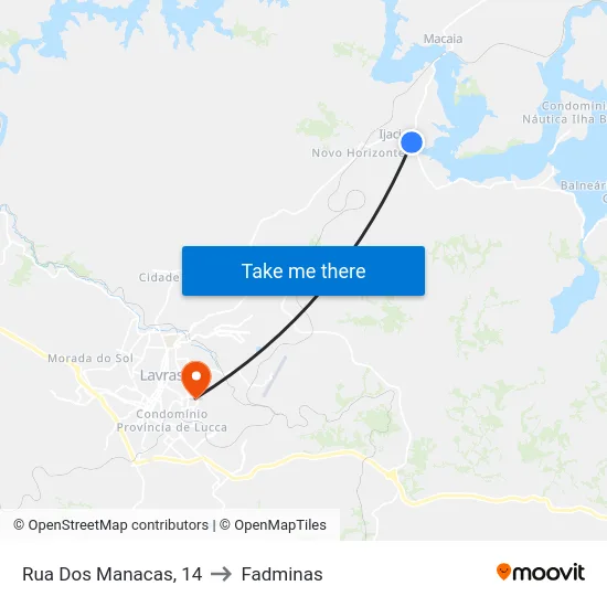 Rua Dos Manacas, 14 to Fadminas map