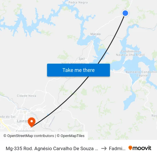 Mg-335 Rod. Agnésio Carvalho De Souza Km 68,2 Sul to Fadminas map