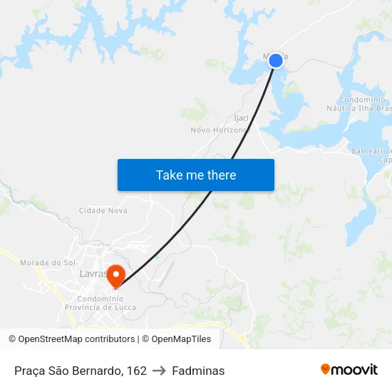 Praça São Bernardo, 162 to Fadminas map