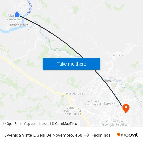 Avenida Vinte E Seis De Novembro, 458 to Fadminas map