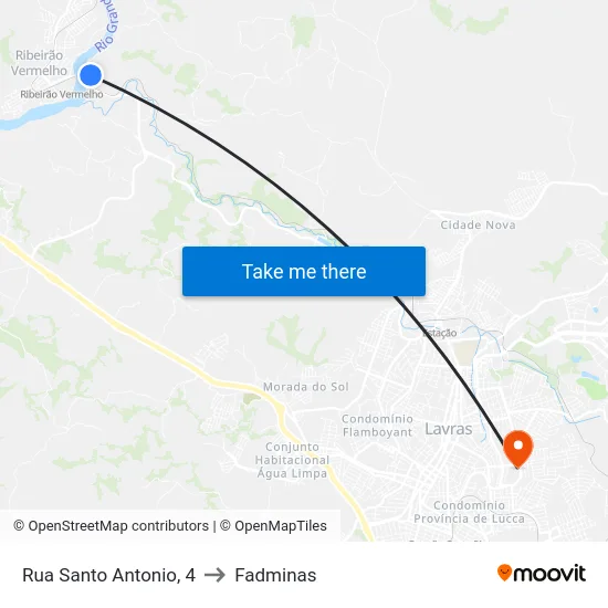 Rua Santo Antonio, 4 to Fadminas map