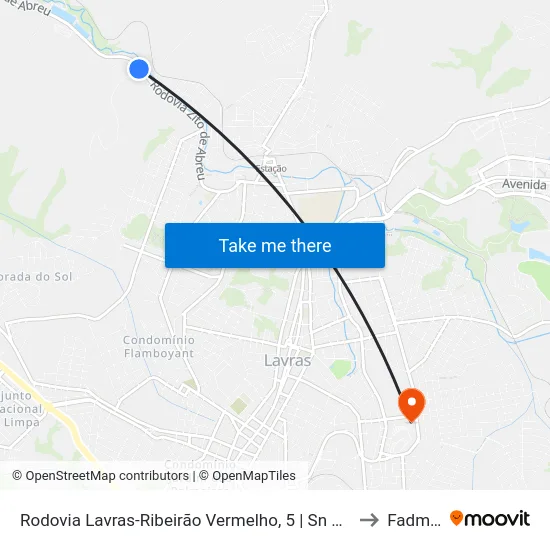 Rodovia Lavras-Ribeirão Vermelho, 5 | Sn Concretos E Britas to Fadminas map
