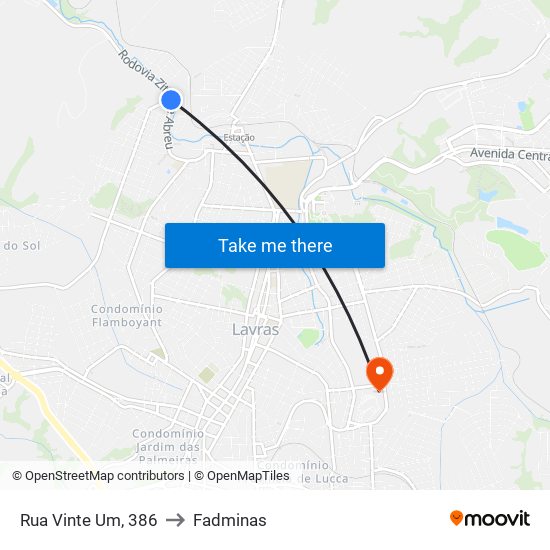 Rua Vinte Um, 386 to Fadminas map