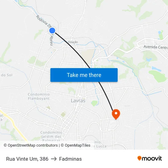 Rua Vinte Um, 386 to Fadminas map