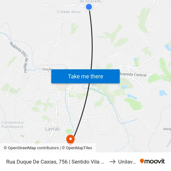Rua Duque De Caxias, 756 | Sentido Vila Mariana to Unilavras map