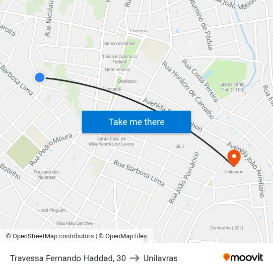 Travessa Fernando Haddad, 30 to Unilavras map