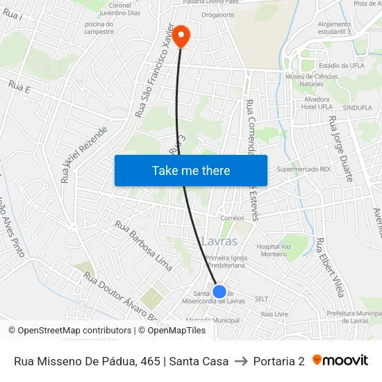 Rua Misseno De Pádua, 465 | Santa Casa to Portaria 2 map