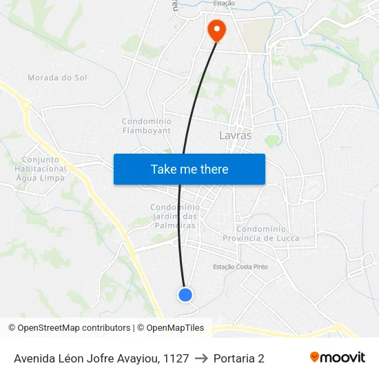 Avenida Léon Jofre Avayiou, 1127 to Portaria 2 map