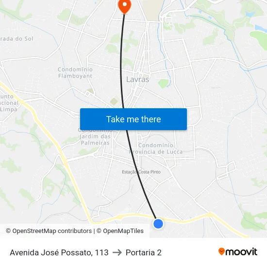 Avenida José Possato, 113 to Portaria 2 map