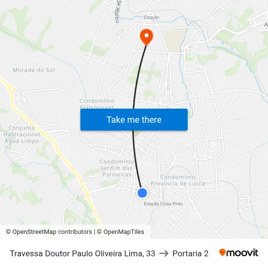 Travessa Doutor Paulo Oliveira Lima, 33 to Portaria 2 map