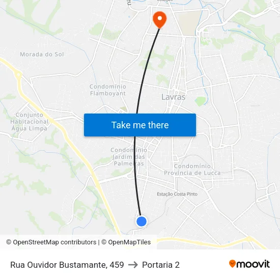 Rua Ouvidor Bustamante, 459 to Portaria 2 map