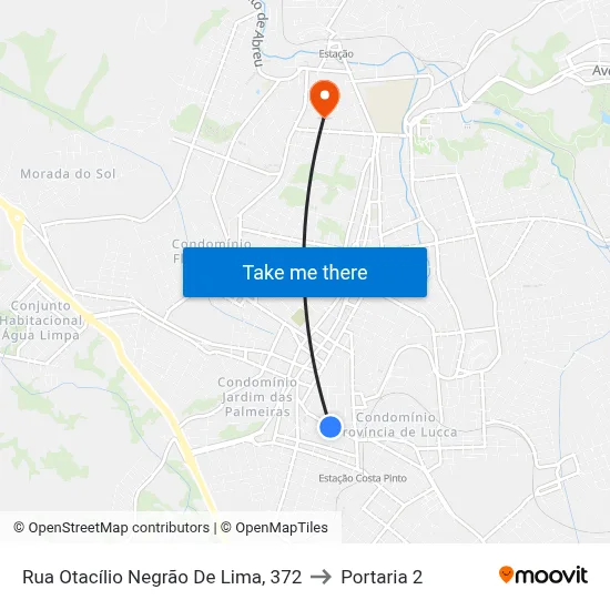 Rua Otacílio Negrão De Lima, 372 to Portaria 2 map