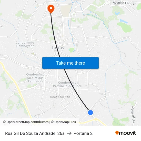 Rua Gil De Souza Andrade, 26a to Portaria 2 map