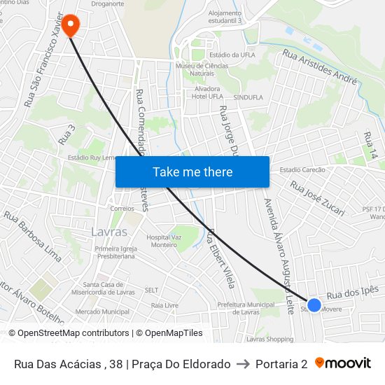 Rua Das Acácias , 38 | Praça Do Eldorado to Portaria 2 map