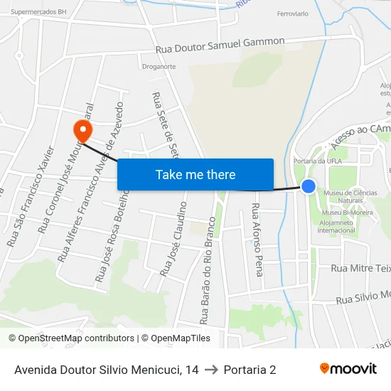 Avenida Doutor Silvio Menicuci, 14 to Portaria 2 map