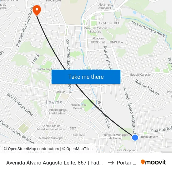Avenida Álvaro Augusto Leite, 867 | Fadminas to Portaria 2 map