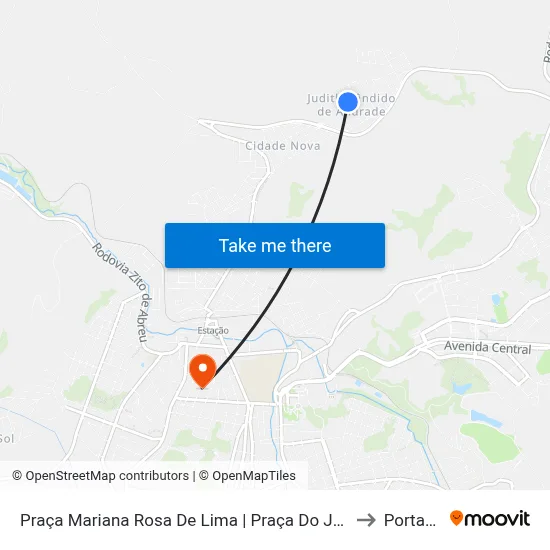 Praça Mariana Rosa De Lima | Praça Do Judith Cândido to Portaria 2 map