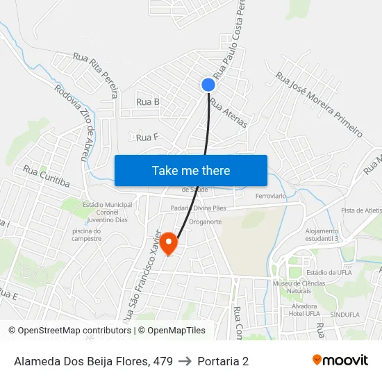 Alameda Dos Beija Flores, 479 to Portaria 2 map