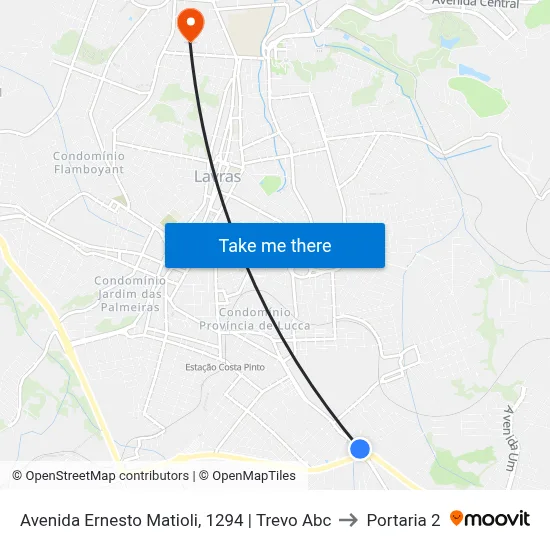 Avenida Ernesto Matioli, 1294 | Trevo Abc to Portaria 2 map