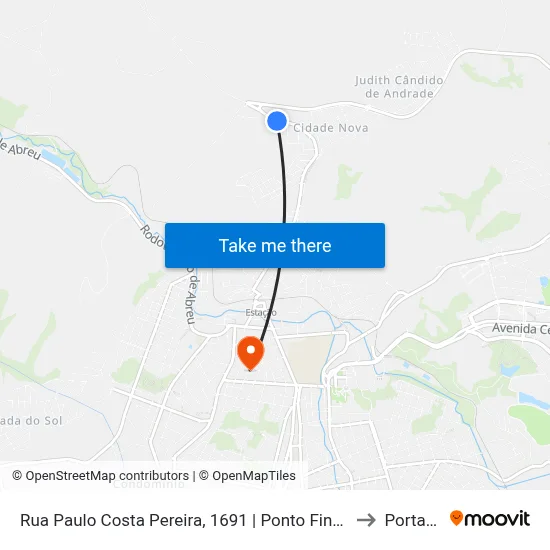 Rua Paulo Costa Pereira, 1691 | Ponto Final Vila Mariana to Portaria 2 map