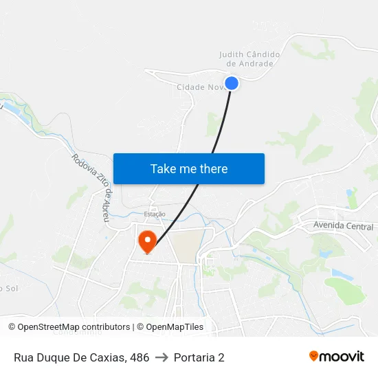 Rua Duque De Caxias, 486 to Portaria 2 map
