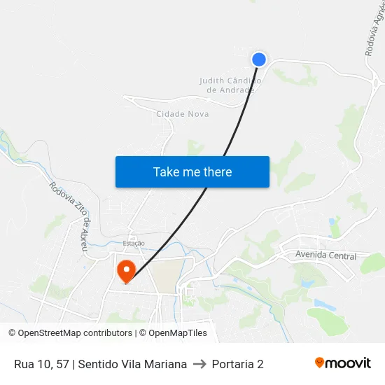 Rua 10, 57 | Sentido Vila Mariana to Portaria 2 map