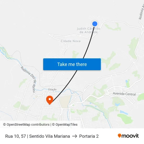 Rua 10, 57 | Sentido Vila Mariana to Portaria 2 map
