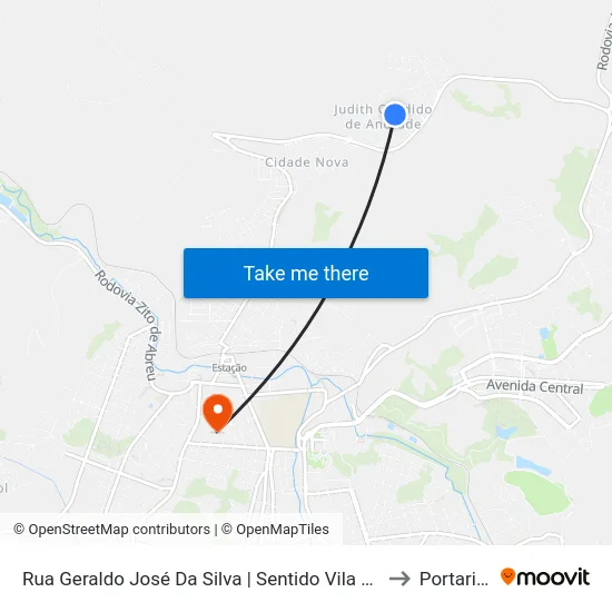 Rua Geraldo José Da Silva | Sentido Vila Mariana to Portaria 2 map