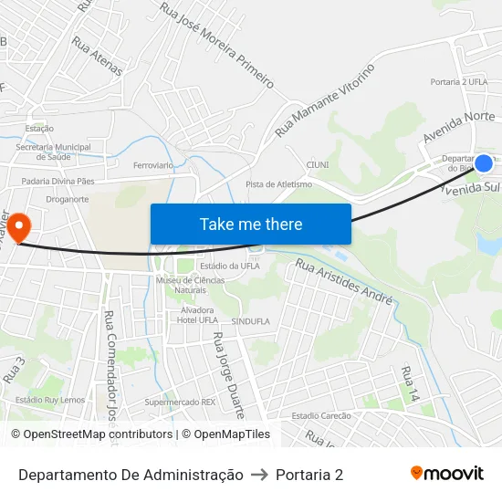 Departamento De Administração to Portaria 2 map
