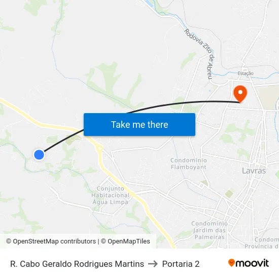 R. Cabo Geraldo Rodrigues Martins to Portaria 2 map