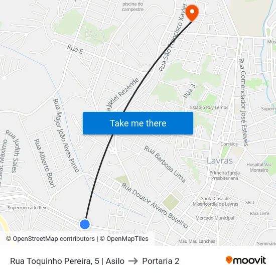 Rua Toquinho Pereira, 5 | Asilo to Portaria 2 map