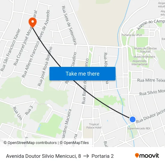 Avenida Doutor Silvio Menicuci, 8 to Portaria 2 map