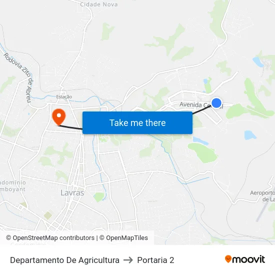 Departamento De Agricultura to Portaria 2 map