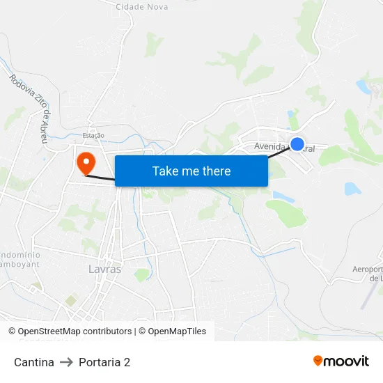 Cantina to Portaria 2 map