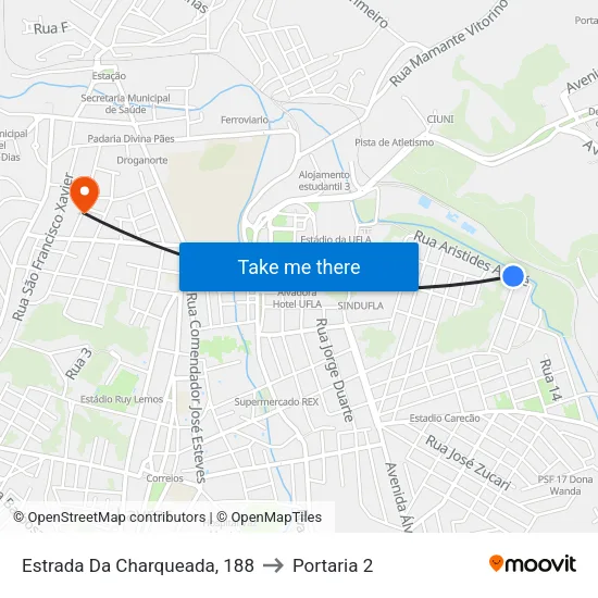 Estrada Da Charqueada, 188 to Portaria 2 map