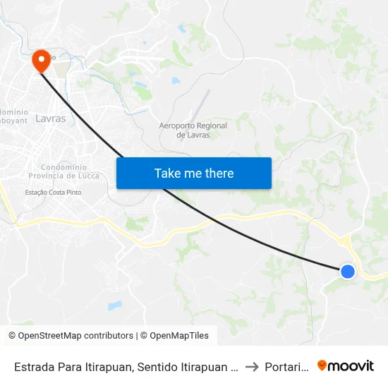 Estrada Para Itirapuan, Sentido Itirapuan | Lixão to Portaria 2 map