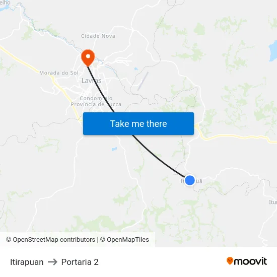 Itirapuan to Portaria 2 map
