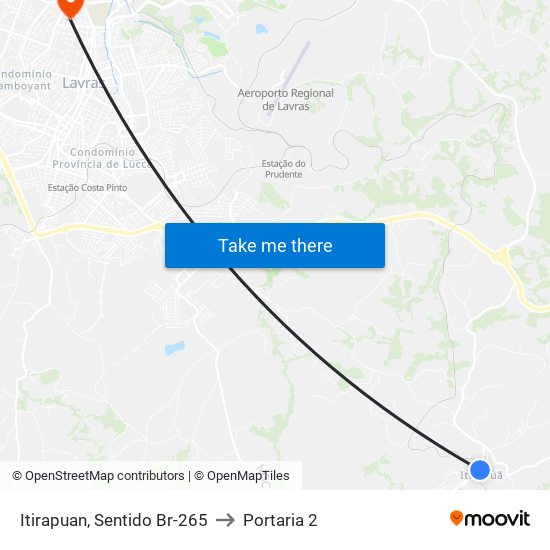 Itirapuan, Sentido Br-265 to Portaria 2 map