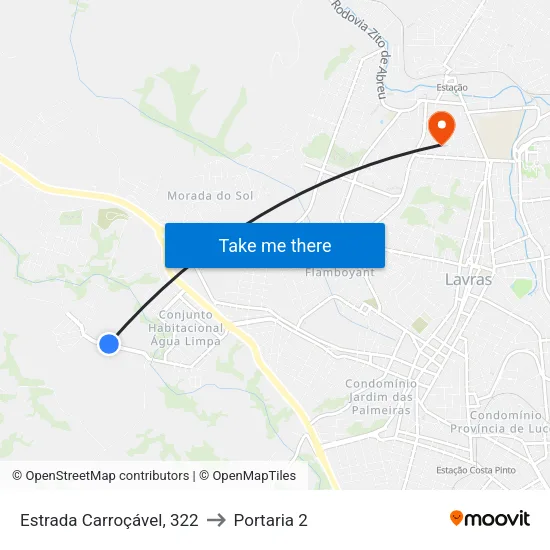 Estrada Carroçável, 322 to Portaria 2 map