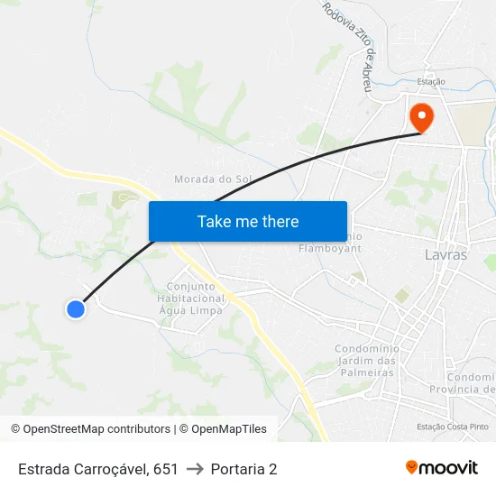 Estrada Carroçável, 651 to Portaria 2 map