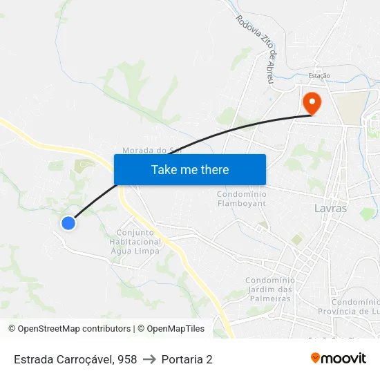 Estrada Carroçável, 958 to Portaria 2 map