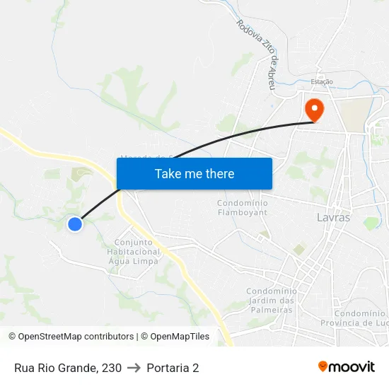 Rua Rio Grande, 230 to Portaria 2 map
