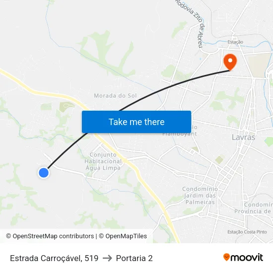 Estrada Carroçável, 519 to Portaria 2 map