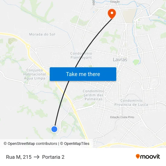 Rua M, 215 to Portaria 2 map