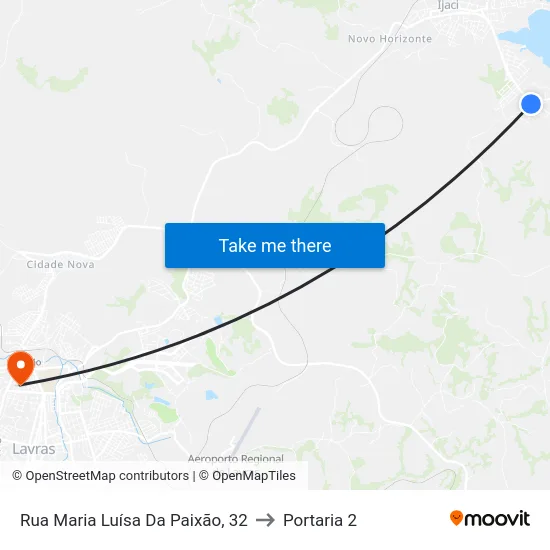 Rua Maria Luísa Da Paixão, 32 to Portaria 2 map
